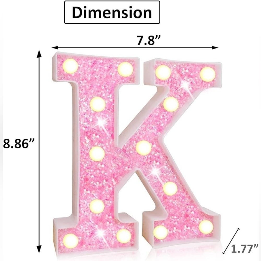 Pink Polka Dot Letter K Decor - Picture 3 of 3